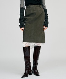 【2026Autumn Pre-Order】レイヤードヘムスエードスカート / Layered Hem Suede Skirt