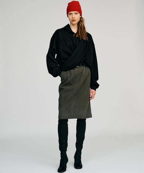 PRANK PROJECT（プランクプロジェクト）の「【2026Autumn Pre-Order】レイヤードヘムスエードスカート / Layered Hem Suede Skirt（スカート・レディース・グレー・38/36）」の4枚目の写真