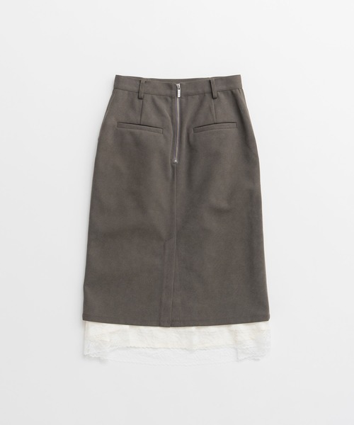 PRANK PROJECT（プランクプロジェクト）の「【2026Autumn Pre-Order】レイヤードヘムスエードスカート / Layered Hem Suede Skirt（スカート・レディース・グレー・38/36）」の6枚目の写真