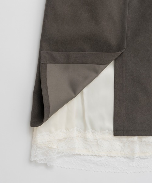 PRANK PROJECT（プランクプロジェクト）の「【2026Autumn Pre-Order】レイヤードヘムスエードスカート / Layered Hem Suede Skirt（スカート・レディース・グレー・38/36）」の12枚目の写真