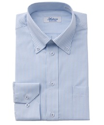 メンズドレスシャツ 長袖シャツ セミワイド 形態安定加工 T/C Andirons BLUE LAVEL