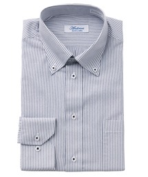 メンズドレスシャツ 長袖シャツ セミワイド 形態安定加工 T/C Andirons BLUE LAVEL