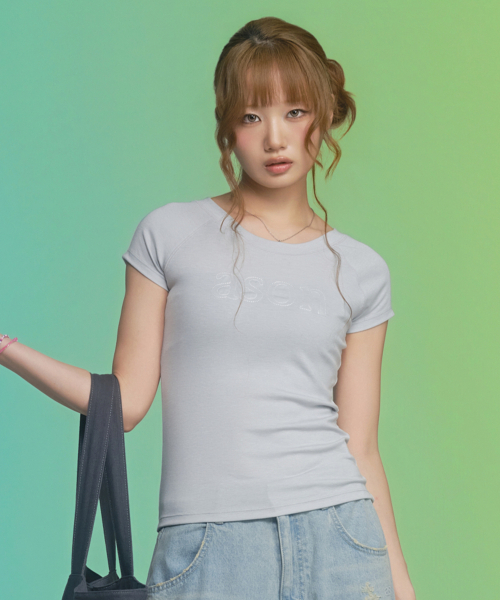 ASON(アズオン)の「MONO REGLAN TEE / LIGHT BLUE(Tシャツ/カットソー・レディース・その他・FREE)」の1枚目の写真