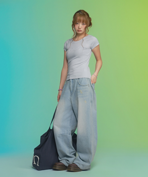 ASON(アズオン)の「MONO REGLAN TEE / LIGHT BLUE(Tシャツ/カットソー・レディース・その他・FREE)」の11枚目の写真