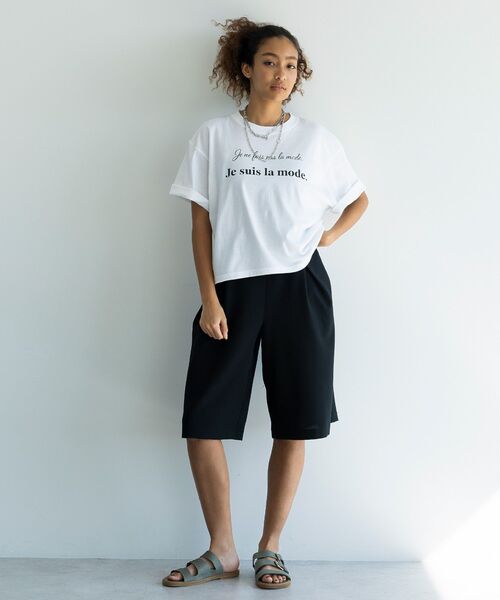GARAGE OF GOOD CLOTHING(ガレージオブグッドクロージング)の「【日本製】綿麻混ショートパンツオールインワン(サロペット/オーバーオール・レディース・ブラック/グレイッシュベージュ・FREE)」の6枚目の写真