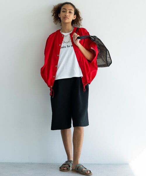 GARAGE OF GOOD CLOTHING(ガレージオブグッドクロージング)の「【日本製】綿麻混ショートパンツオールインワン(サロペット/オーバーオール・レディース・ブラック/グレイッシュベージュ・FREE)」の7枚目の写真
