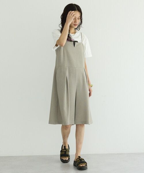 GARAGE OF GOOD CLOTHING(ガレージオブグッドクロージング)の「【日本製】綿麻混ショートパンツオールインワン(サロペット/オーバーオール・レディース・ブラック/グレイッシュベージュ・FREE)」の13枚目の写真