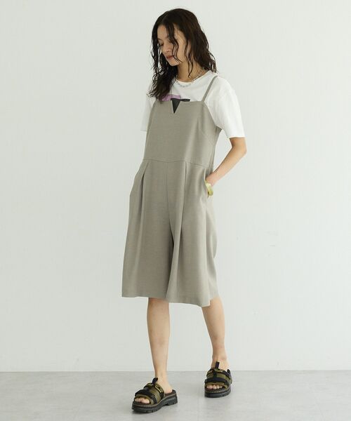 GARAGE OF GOOD CLOTHING(ガレージオブグッドクロージング)の「【日本製】綿麻混ショートパンツオールインワン(サロペット/オーバーオール・レディース・ブラック/グレイッシュベージュ・FREE)」の16枚目の写真