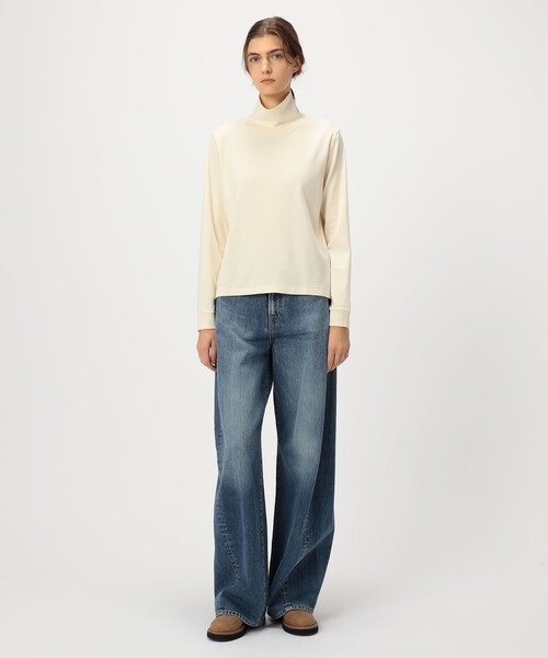 GALERIE VIE(ギャルリー ヴィー)の「コットンカシミヤジャージー ハイネックプルオーバー(Tシャツ/カットソー・レディース・ホワイト/ベージュ・FREE)」の3枚目の写真