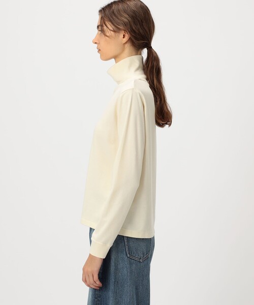 GALERIE VIE(ギャルリー ヴィー)の「コットンカシミヤジャージー ハイネックプルオーバー(Tシャツ/カットソー・レディース・ホワイト/ベージュ・FREE)」の5枚目の写真