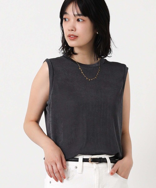 Gready Brilliant(グレディブリリアン)の「シャイニークルーノースリーブ(Tシャツ/カットソー・レディース・ブラウン/チャコールグレー/グレイッシュベージュ・FREE)」の2枚目の写真