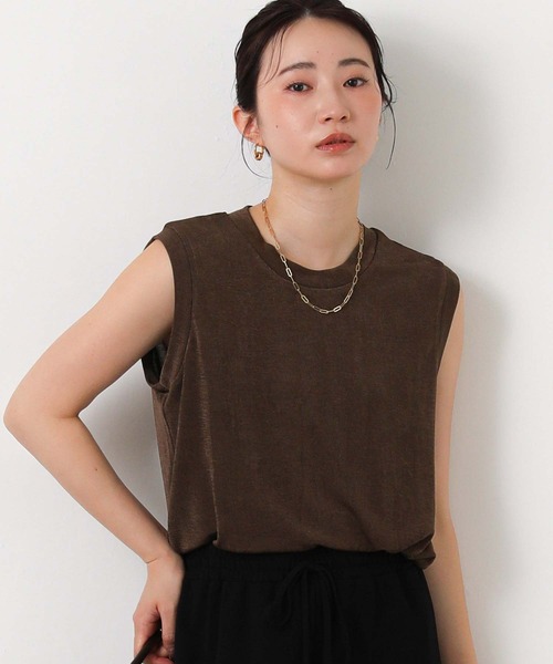 Gready Brilliant(グレディブリリアン)の「シャイニークルーノースリーブ(Tシャツ/カットソー・レディース・ブラウン/チャコールグレー/グレイッシュベージュ・FREE)」の16枚目の写真