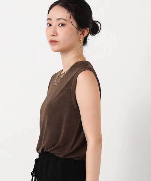 Gready Brilliant(グレディブリリアン)の「シャイニークルーノースリーブ(Tシャツ/カットソー・レディース・ブラウン/チャコールグレー/グレイッシュベージュ・FREE)」の17枚目の写真