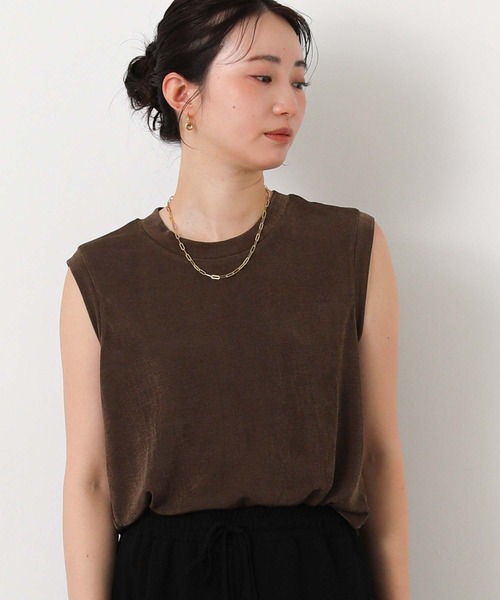 Gready Brilliant(グレディブリリアン)の「シャイニークルーノースリーブ(Tシャツ/カットソー・レディース・ブラウン/チャコールグレー/グレイッシュベージュ・FREE)」の19枚目の写真