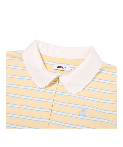 KIRSH（キルシー）の「ハーフネックストライプルーズフィットカラーTシャツ[ライトイエロー]（Tシャツ/カットソー・レディース・その他・FREE）」の5枚目の写真
