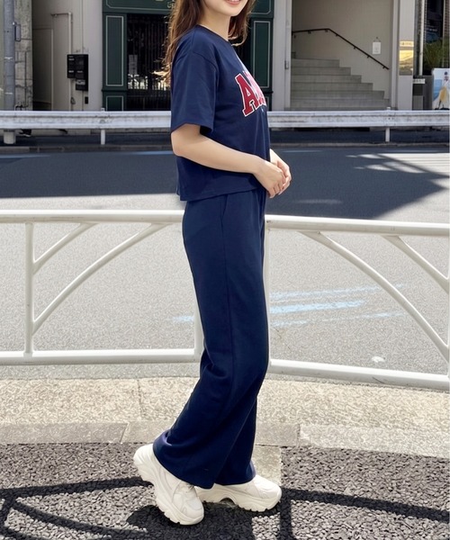 FUN(ファン)の「カレッジロゴセットアップ(セットアップ・レディース・ネイビー/ピンク/グレー・FREE)」の4枚目の写真