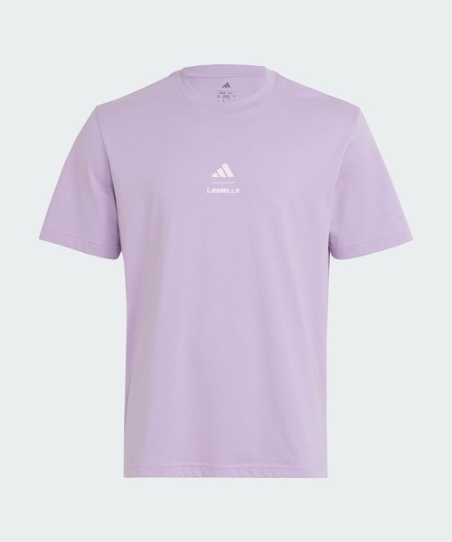 adidas(アディダス)の「LES MILLSマインドボディグラフィックTシャツ / アディダス adidas(Tシャツ/カットソー・メンズ・バイオレット・XX-LARGE/3XL/LARGE/MEDIUM/SMALL/X-LARGE)」の1枚目の写真
