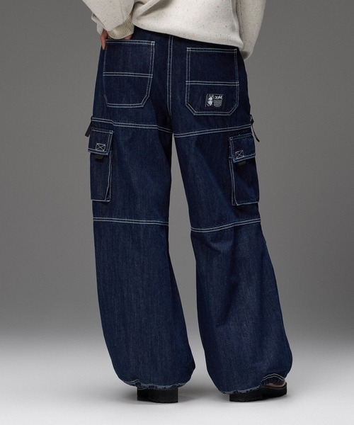 X-girl(エックスガール)の「BICOLOR STITCH EASY CARGO PANTS(カーゴパンツ・レディース・ブラウン/インディゴブルー・M/S)」の15枚目の写真