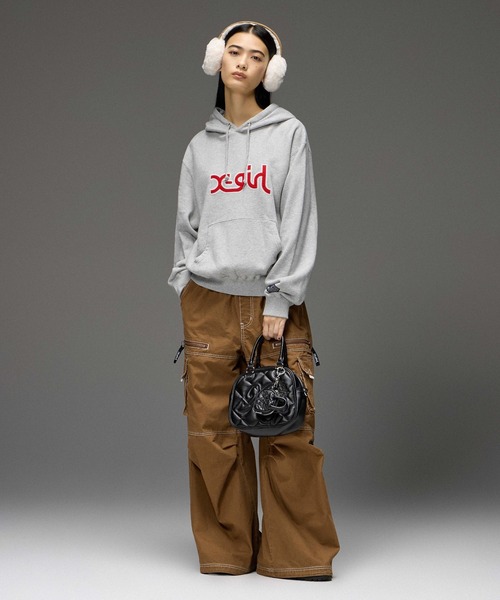 X-girl(エックスガール)の「BICOLOR STITCH EASY CARGO PANTS(カーゴパンツ・レディース・ブラウン/インディゴブルー・M/S)」の8枚目の写真