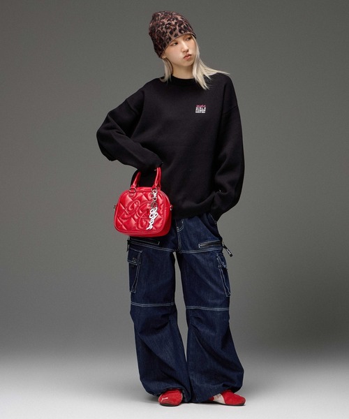 X-girl(エックスガール)の「BICOLOR STITCH EASY CARGO PANTS(カーゴパンツ・レディース・ブラウン/インディゴブルー・M/S)」の18枚目の写真