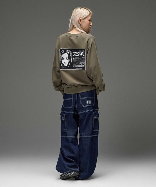 X-girl(エックスガール)の「BICOLOR STITCH EASY CARGO PANTS(カーゴパンツ・レディース・ブラウン/インディゴブルー・M/S)」の22枚目の写真