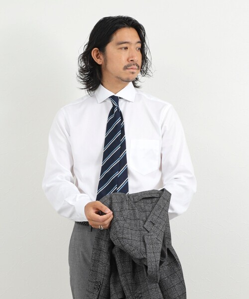 NOLLEY’S(ノーリーズ)の「《ビジカジ対応》イージーアイロンWD 26AW(ビジネスシャツ・メンズ・ブルー系その他/ホワイト/ブルー・S/L/M/XL)」の5枚目の写真