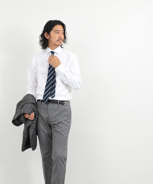 NOLLEY’S(ノーリーズ)の「《ビジカジ対応》イージーアイロンWD 26AW(ビジネスシャツ・メンズ・ブルー系その他/ホワイト/ブルー・S/L/M/XL)」の7枚目の写真