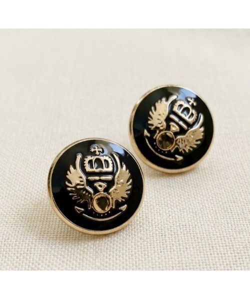 tone（トーン）の「【Flower】【アレルギー対応】ヴィンテージボタンピアス(MA)（ピアス（両耳用）・レディース・ブラック/ホワイト・FREE）」の2枚目の写真