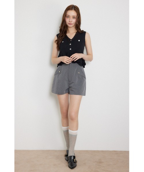 rienda（リエンダ）の「ボタンポイントペプラムニットトップス 夏服 秋服（ニット/セーター・レディース・グレー/ブラック/ピンク・FREE）」の22枚目の写真
