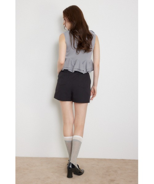 rienda（リエンダ）の「ボタンポイントペプラムニットトップス 夏服 秋服（ニット/セーター・レディース・グレー/ブラック/ピンク・FREE）」の6枚目の写真
