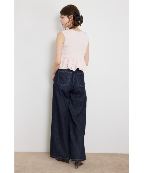 rienda（リエンダ）の「ボタンポイントペプラムニットトップス 夏服 秋服（ニット/セーター・レディース・グレー/ブラック/ピンク・FREE）」の17枚目の写真