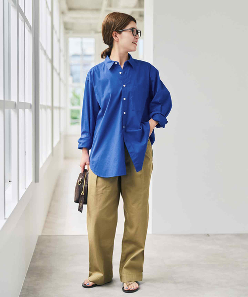 Spick & Span(スピックアンドスパン)の「ソフトオックスルーズシャツ(シャツ/ブラウス・レディース・カーキ/サックスブルー/ブルー系その他/ホワイト・FREE)」の7枚目の写真