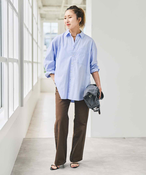 Spick & Span(スピックアンドスパン)の「ソフトオックスルーズシャツ(シャツ/ブラウス・レディース・カーキ/サックスブルー/ブルー系その他/ホワイト・FREE)」の8枚目の写真
