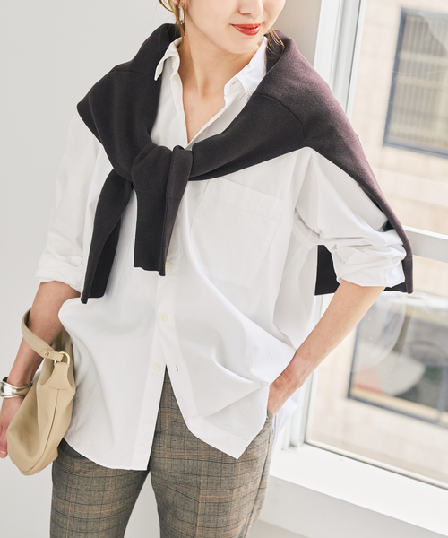 Spick & Span(スピックアンドスパン)の「ソフトオックスルーズシャツ(シャツ/ブラウス・レディース・カーキ/サックスブルー/ブルー系その他/ホワイト・FREE)」の10枚目の写真