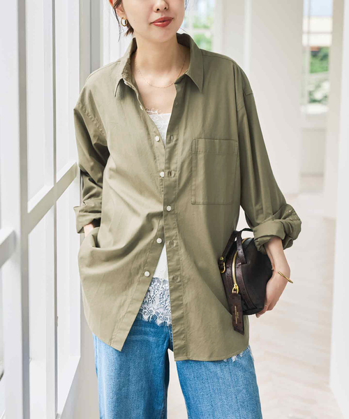 Spick & Span(スピックアンドスパン)の「ソフトオックスルーズシャツ(シャツ/ブラウス・レディース・カーキ/サックスブルー/ブルー系その他/ホワイト・FREE)」の14枚目の写真