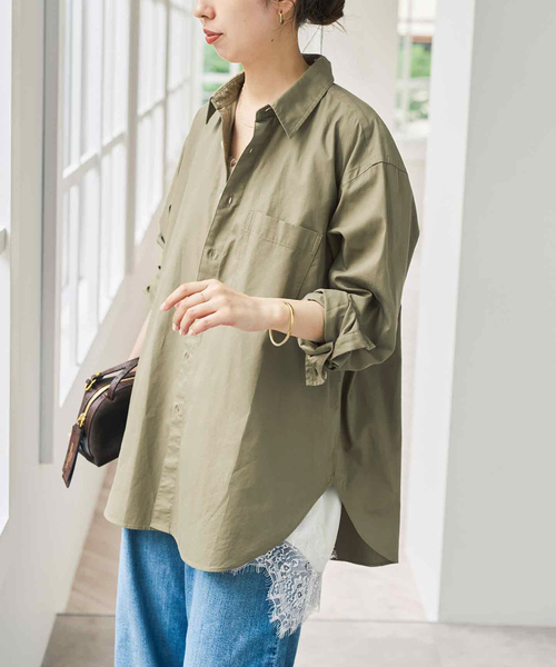 Spick & Span(スピックアンドスパン)の「ソフトオックスルーズシャツ(シャツ/ブラウス・レディース・カーキ/サックスブルー/ブルー系その他/ホワイト・FREE)」の15枚目の写真