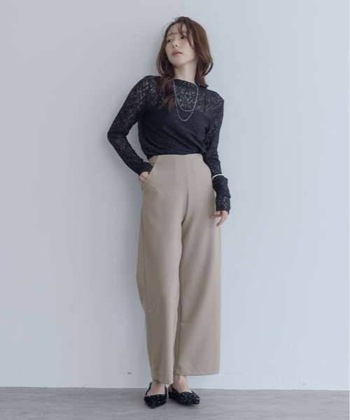 maviru(マヴィル)の「クラシカル スラックス ワイドパンツ(スラックス・レディース・ブラック/ブラウン系その他/グレイッシュベージュ/チャコール・L/M/S)」の10枚目の写真