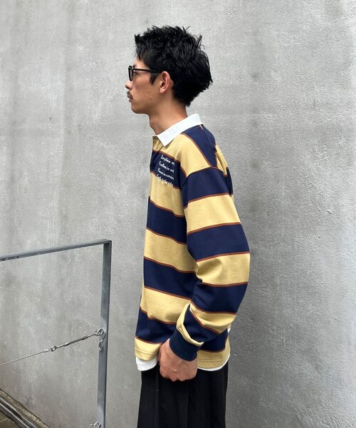 CIAOPANIC(チャオパニック)の「ボーダーラガーシャツ(Tシャツ/カットソー・メンズ・ベージュ/グリーン・MEDIUM/LARGE)」の20枚目の写真