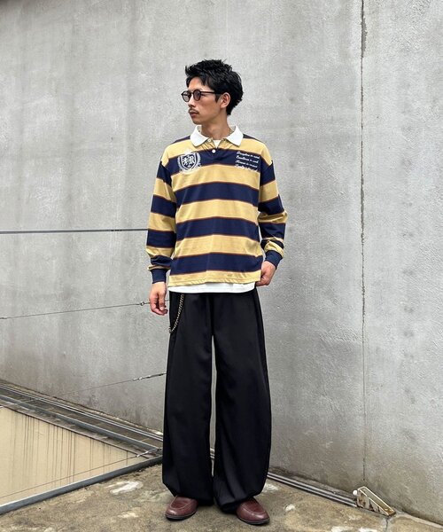 CIAOPANIC(チャオパニック)の「ボーダーラガーシャツ(Tシャツ/カットソー・メンズ・ベージュ/グリーン・MEDIUM/LARGE)」の18枚目の写真
