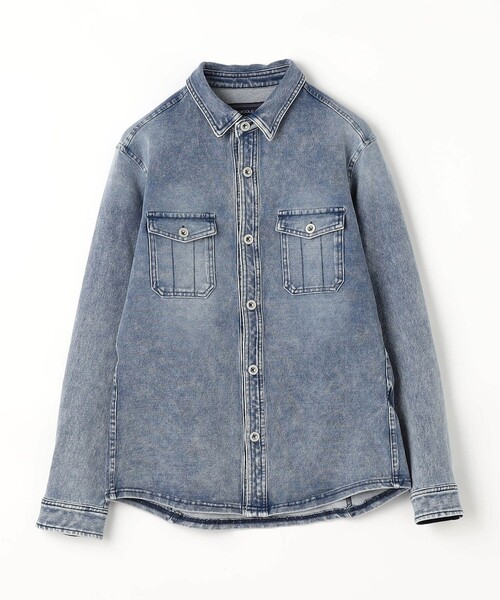 NICOLE selection(ニコルセレクション)の「ハイテンションデニムジャージーシャツ(シャツ/ブラウス・メンズ・ネイビー/サックスブルー/ホワイト・M/XL/L)」の11枚目の写真