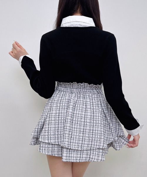 INGNI(イング)の「【WEB限定】シャツドッキングフロントリボンニット(ニット/セーター・レディース・ブラック×ホワイト/グレー系9/グレー×ホワイト/ブラック系その他/ネイビー系8/ワイン系2・M)」の10枚目の写真