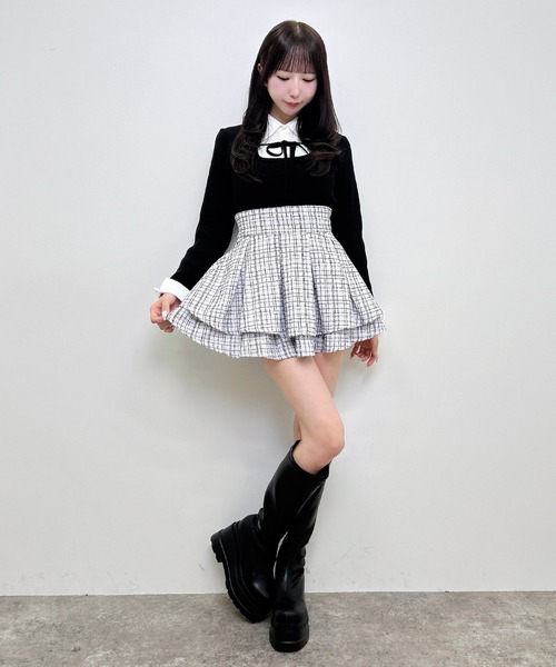 INGNI(イング)の「【WEB限定】シャツドッキングフロントリボンニット(ニット/セーター・レディース・ブラック×ホワイト/グレー系9/グレー×ホワイト/ブラック系その他/ネイビー系8/ワイン系2・M)」の11枚目の写真