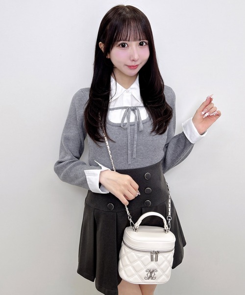 INGNI(イング)の「【WEB限定】シャツドッキングフロントリボンニット(ニット/セーター・レディース・ブラック×ホワイト/グレー系9/グレー×ホワイト/ブラック系その他/ネイビー系8/ワイン系2・M)」の19枚目の写真