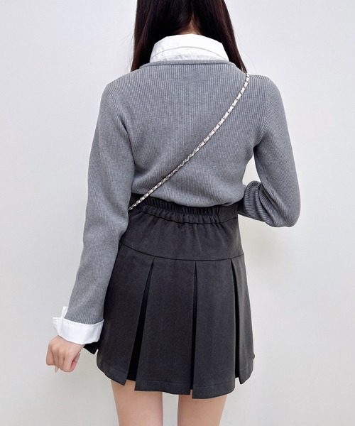 INGNI(イング)の「【WEB限定】シャツドッキングフロントリボンニット(ニット/セーター・レディース・ブラック×ホワイト/グレー系9/グレー×ホワイト/ブラック系その他/ネイビー系8/ワイン系2・M)」の22枚目の写真