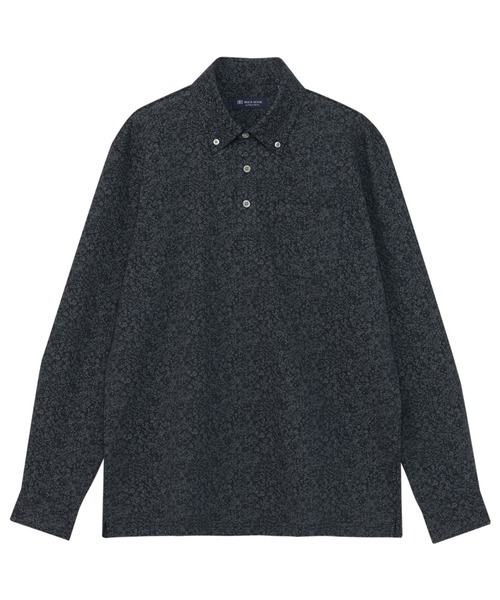 TOKYO SHIRTS(トウキョウシャツ)の「ビズポロ ポロシャツ 小花柄プリント 長袖 メンズ(ポロシャツ・メンズ・ネイビー・M/LL/XL)」の1枚目の写真