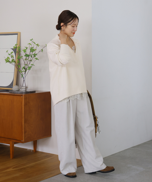 JOURNAL STANDARD(ジャーナルスタンダード)の「MUSIC スキッパープルオーバー(ニット/セーター・レディース・チャコールグレー/ホワイト/ピンク系その他/ブラウン・FREE)」の16枚目の写真