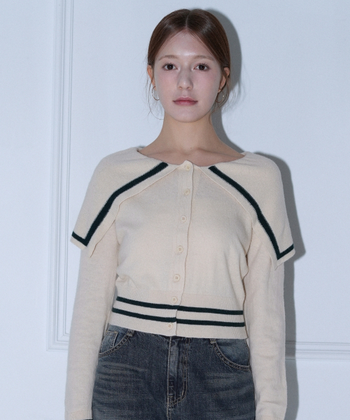 VLETI(ブレッティ)の「Wool Calla Slim Knit Cardigan (Cream)(カーディガン/ボレロ・レディース・クリーム・FREE)」の2枚目の写真
