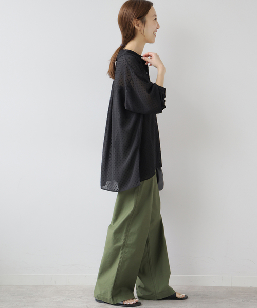 JOURNAL STANDARD relume（ジャーナルスタンダード　レリューム）の「シアードットシャツ（シャツ/ブラウス・レディース・ブラック/ブラウン・FREE）」の21枚目の写真