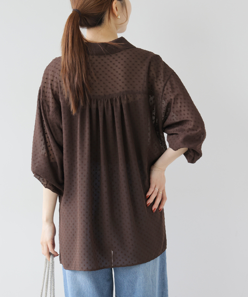 JOURNAL STANDARD relume（ジャーナルスタンダード　レリューム）の「シアードットシャツ（シャツ/ブラウス・レディース・ブラック/ブラウン・FREE）」の8枚目の写真