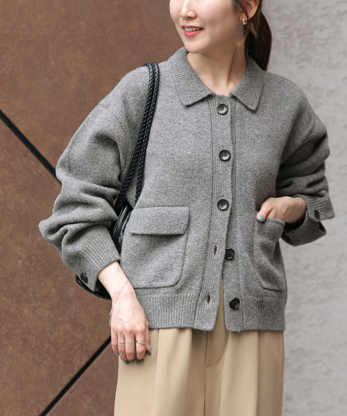 JOURNAL STANDARD relume(ジャーナルスタンダード レリューム)の「ニットジャケット(カーディガン/ボレロ・レディース・チャコールグレー/ネイビー・FREE)」の7枚目の写真